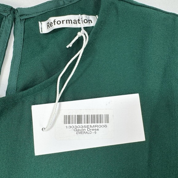 NEW Reformation Gavin Emerald Greem Midi Dress Cut Out Back Size 6 Wedding Party - Picture 9 of 15